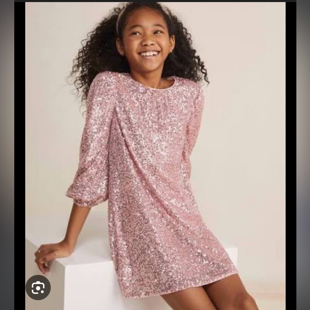 Vineyard Vines pink sequin dress glittery holiday dress, Small
